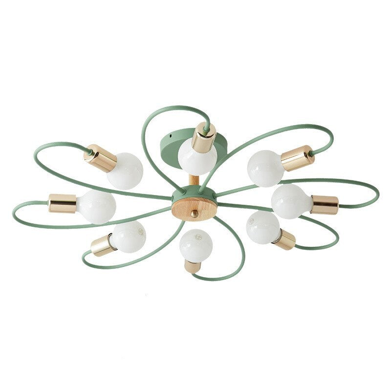 Arisha Elegante LED Bellissimo Plafoniera Metallo Vetro Fiore Grigia/Verde Soggiorno/Camera da Letto