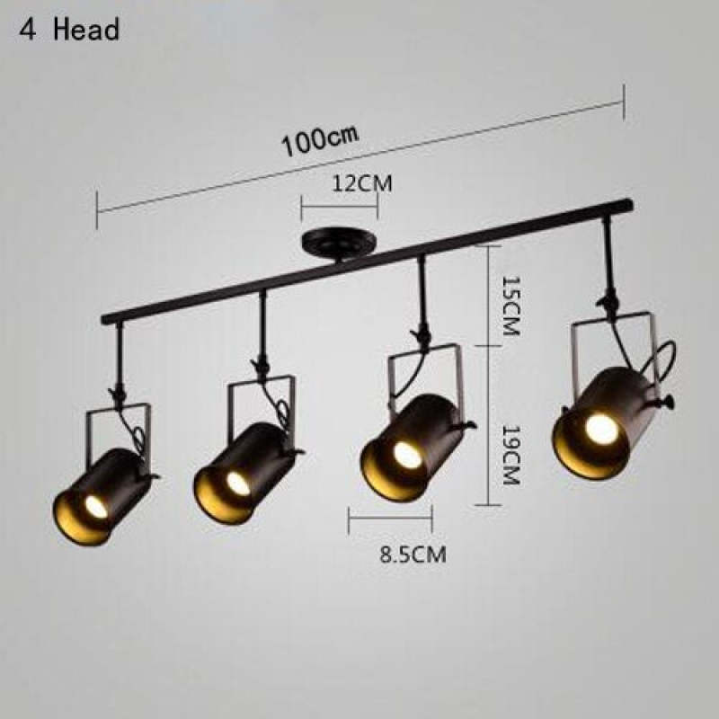 Silva Industriale LED Vintage Regolabile Plafoniere Nero Soggiorno/Camera da Letto