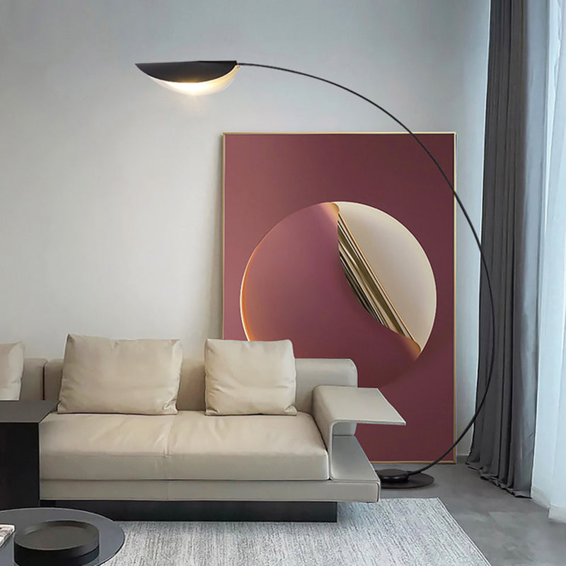 Arisha Moderna Design LED Lampada da Terra Metallo Nero Arco Soggiorno/Camera da Letto