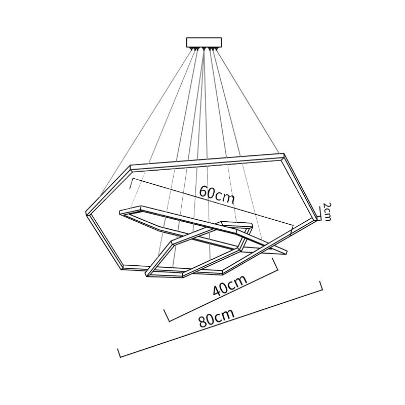 Arisha Minimalista LED Lampada a Sospensione Metallo Oro DIY Geometria Soggiorno/Camera da Letto