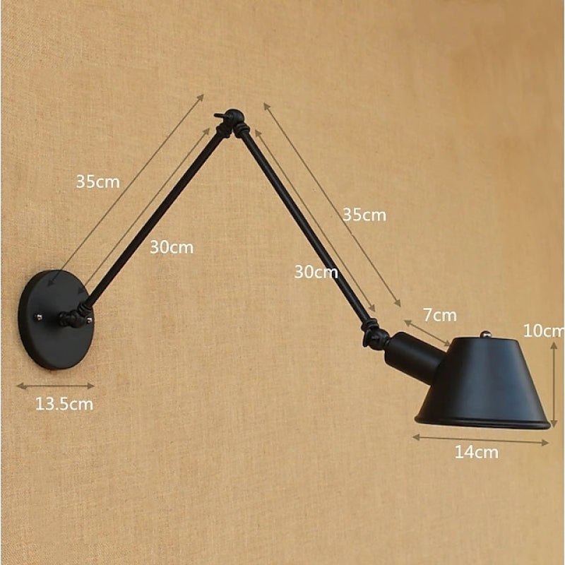 Epoch Design LED Applique da Parete Interno Metallo Nero Industriale Soggiorno/Camera da Letto