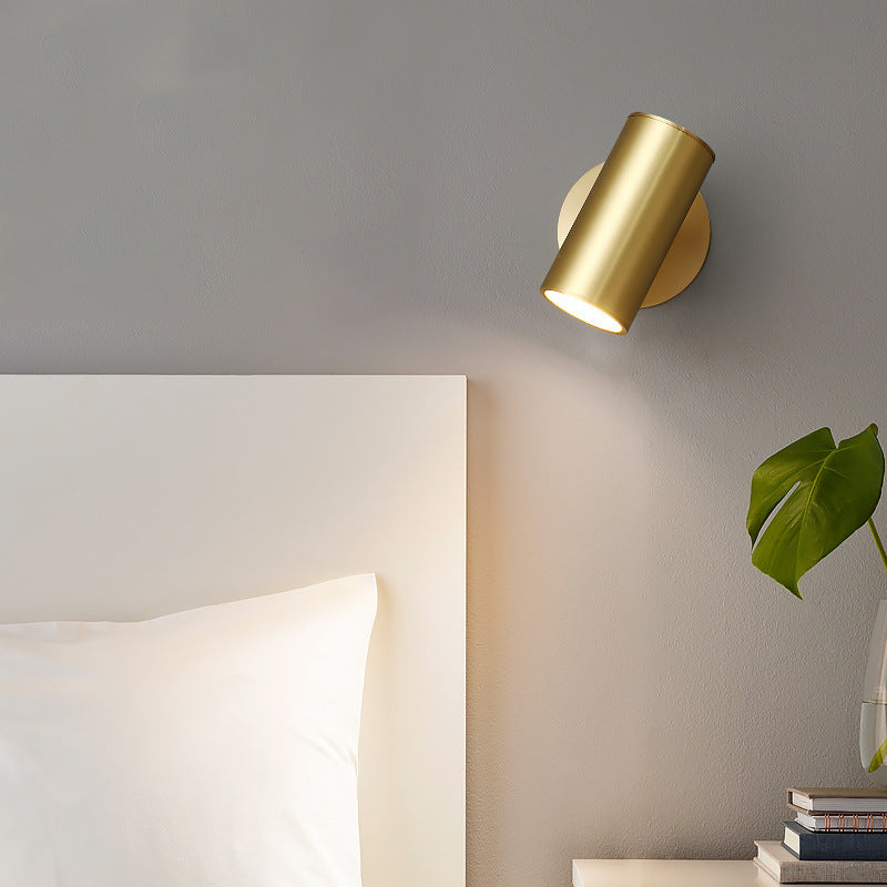 Arisha Moden LED Minimalismo Applique Cilindrica Metallo Oro/Nero Soggiorno/Camera da Letto