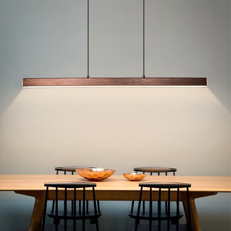 Arisha Moderna LED Lampada a Sospensione Metallo Nero/Marrone Lineare