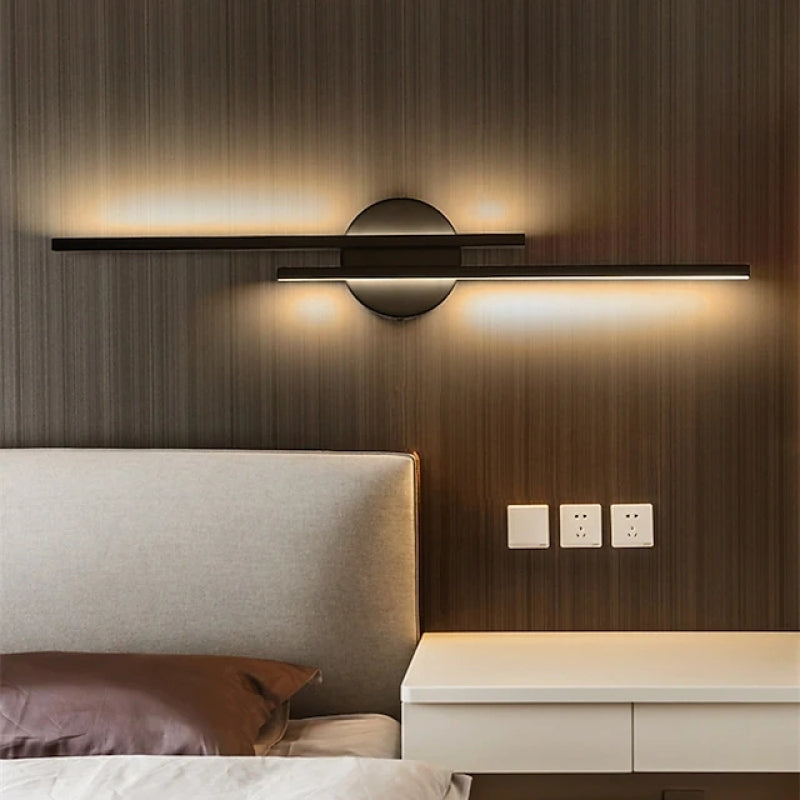 Arisha Moderna LED Nordico Applique Metallo Nero/Bianco Lineare Soggiorno/Camera da Letto