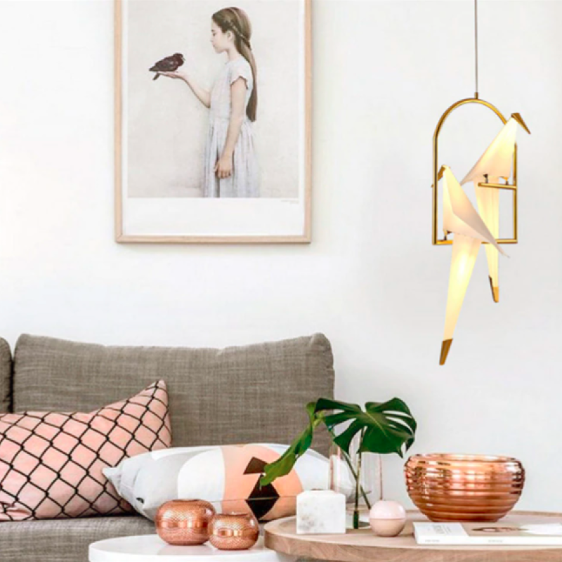 Avi Modern Lampada a Sospensione Vetro Bianco/Chiaro Ucello Nordica Post Moderna
