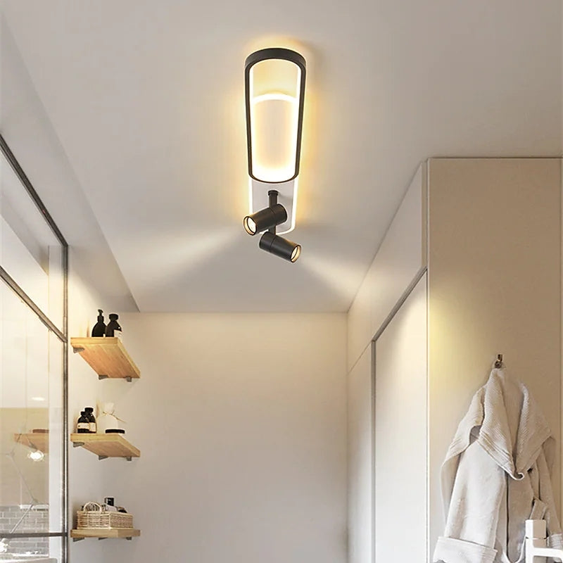 Aim Moderna LED Plafoniera Metallo Nero/Oro Corridoio/Soggiorno/Camera da Letto