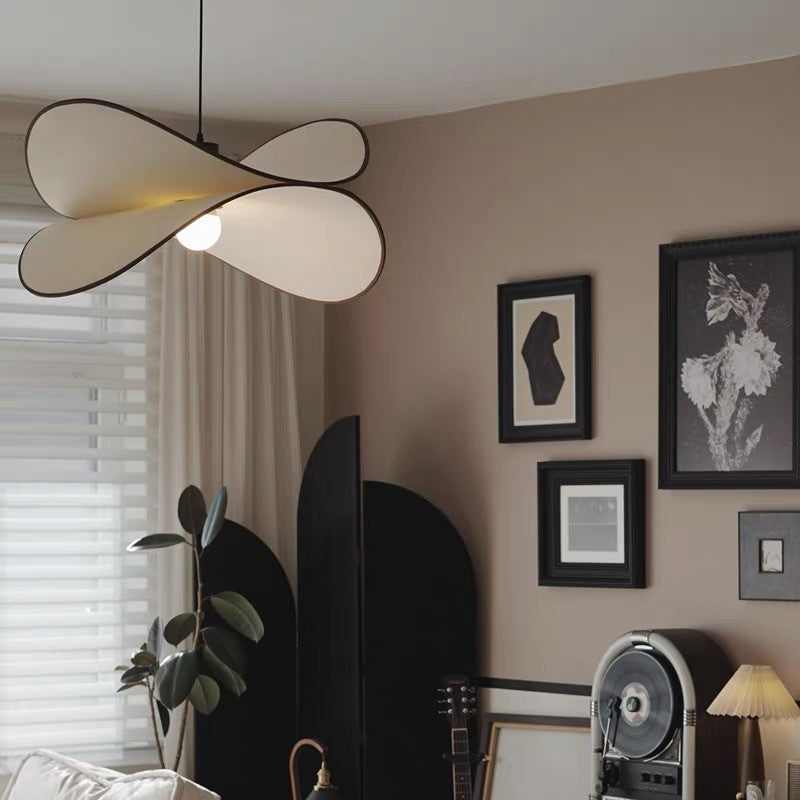 Ritta Wabi-sabi Retro Foglia Metallo Stoffa LED Lampade a Sospensione Studio Camera da Letto