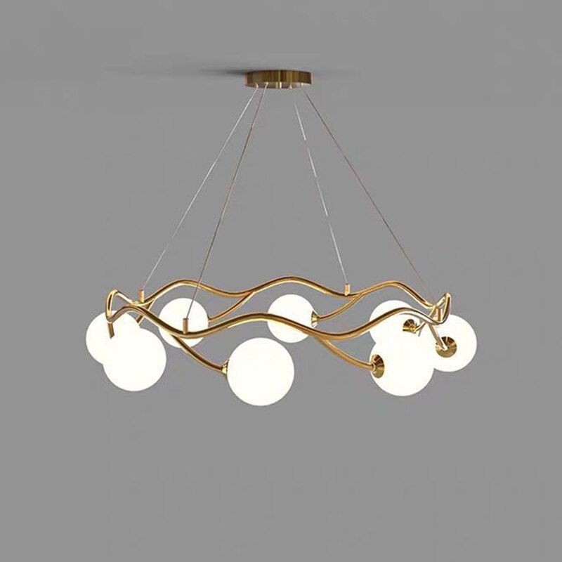 Valentina Moderno LED Elegante Lampada a Sospensione Metallo Vetro Bianco Oro Soggiorno/Camera da Letto