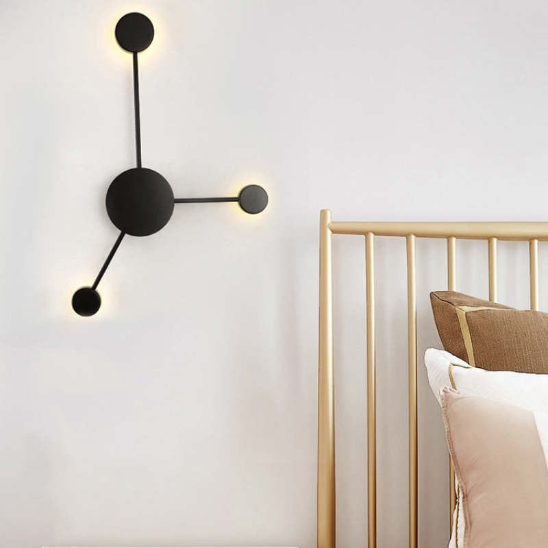 Arisha Moderna Nordica Applique Metallo Nero Design Rotondo Soggiorno/Camera da Letto