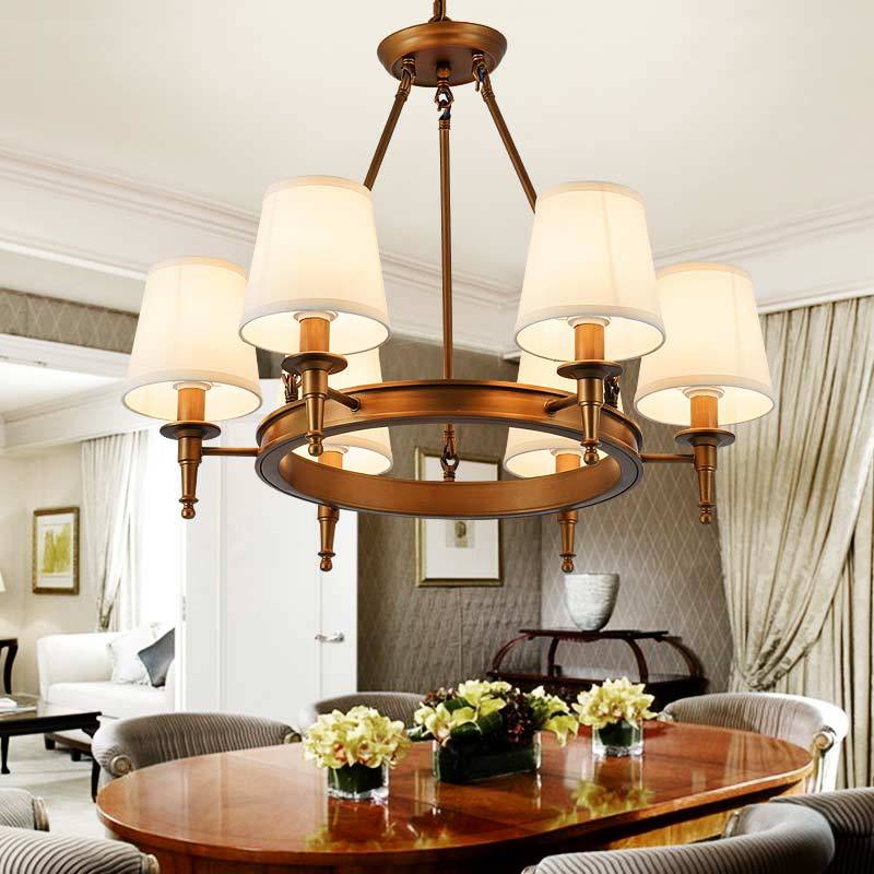 Silva Vintage Industriale LED Lampade a Sospensione Metallo Tessuto Nero/Marrone Sala da Pranzo