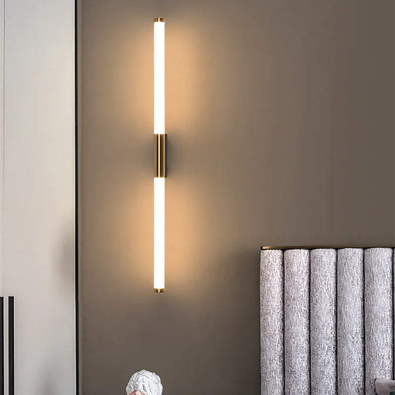 Arisha Moderno LED Applique Metallo Linea Acrilico Oro