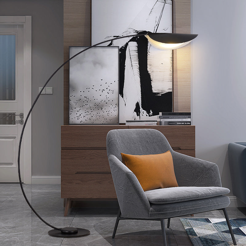 Arisha Moderna Design LED Lampada da Terra Metallo Nero Arco Soggiorno/Camera da Letto