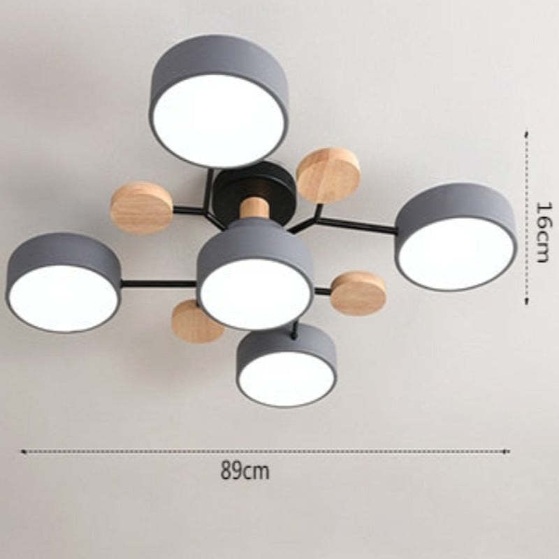 Arisha Moderne LED Plafoniere Metallo/Acrilico/Legno Bianco/Verde/Grigio Siggiorno