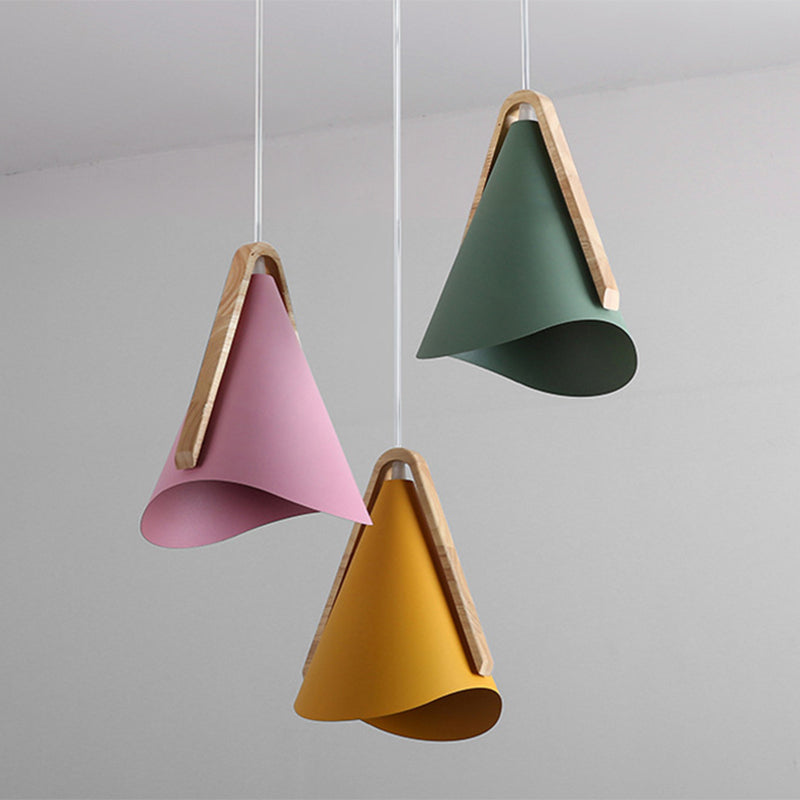 Valentina Moderne LED Legno/Metallo Cono Lampade a Sospensione Soggiorno/Camera da Letto