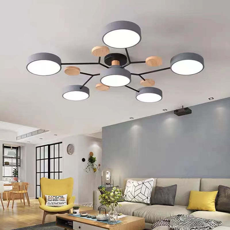 Arisha Moderne LED Plafoniere Metallo/Acrilico/Legno Bianco/Verde/Grigio Siggiorno
