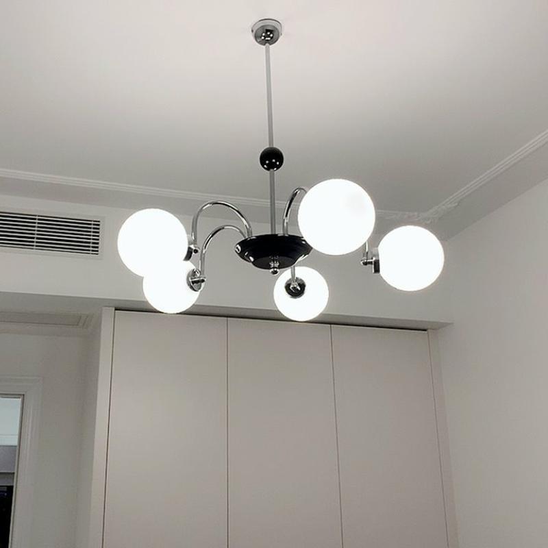 Khloe Moderno LED Lampada a Sospensione Metallo Vetro Bianco Sfera Soggiorno/Camera da Letto