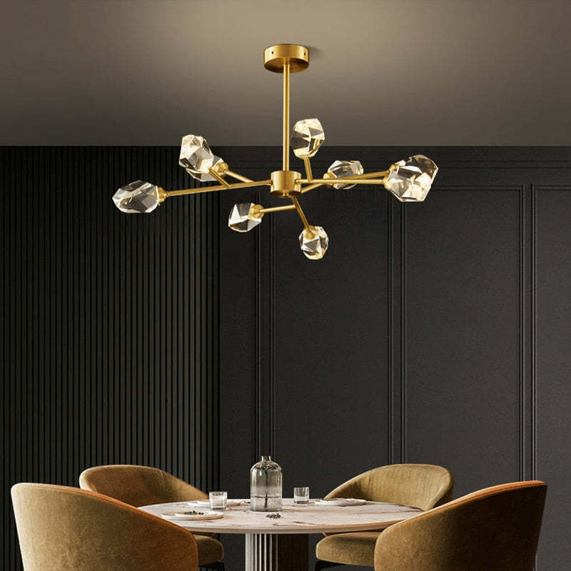 Kristy Lusso LED Bellissimi Lampadario Metallo Cristallo Oro Soggiorno/Camera da Letto