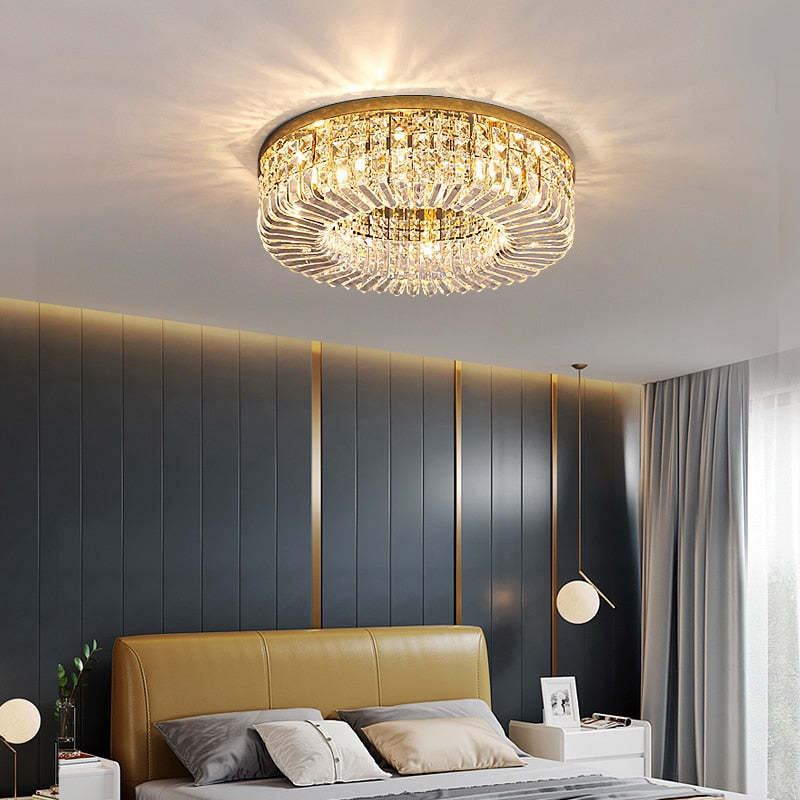 Kristy Lusso Cristallo LED Metallo/Cristallo Plafoniera Candeliere Oro