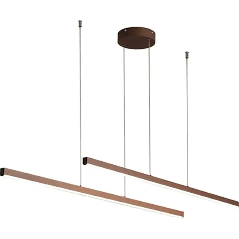 Edge Minimalismo LED Lampada a Sospensione Metallo Marrone Doppio-Lineare Moderna