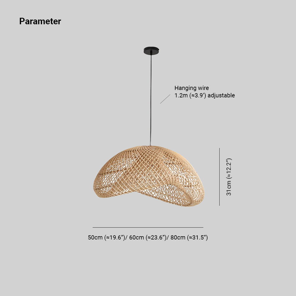 Ritta Classico LED Lampade a Sospensione Metallo Rattan Nativo Soggiorno