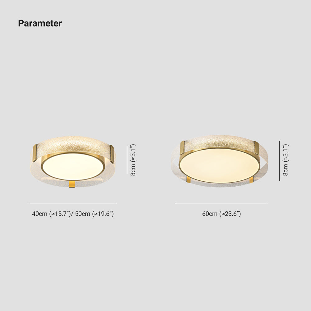 Arisha Moderne LED Plafoniere Incasso Rame Puro/Vetro Diamantato Bianco