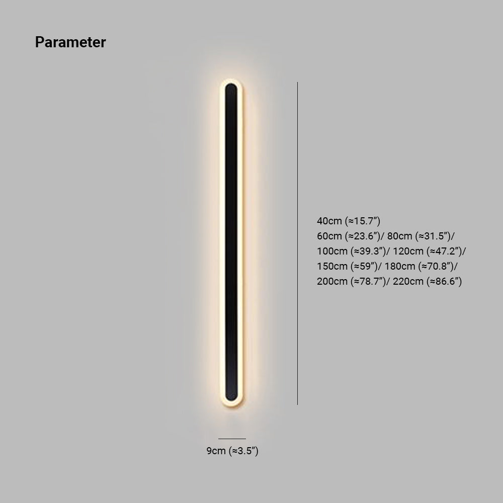 Ray Minimalista Applique da Esterni Metallo Nera Ovale Lineare