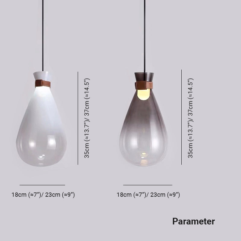 Valentina Minimalista Gocce D'acqua LED Lampade a Sospensione Grigio Fumo/Bianco Vetro Soggiorno/Camera da Letto