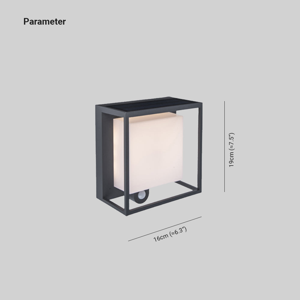 Ray Moderno Sensore Rettangolare Applique da Esterno a Energia Solare