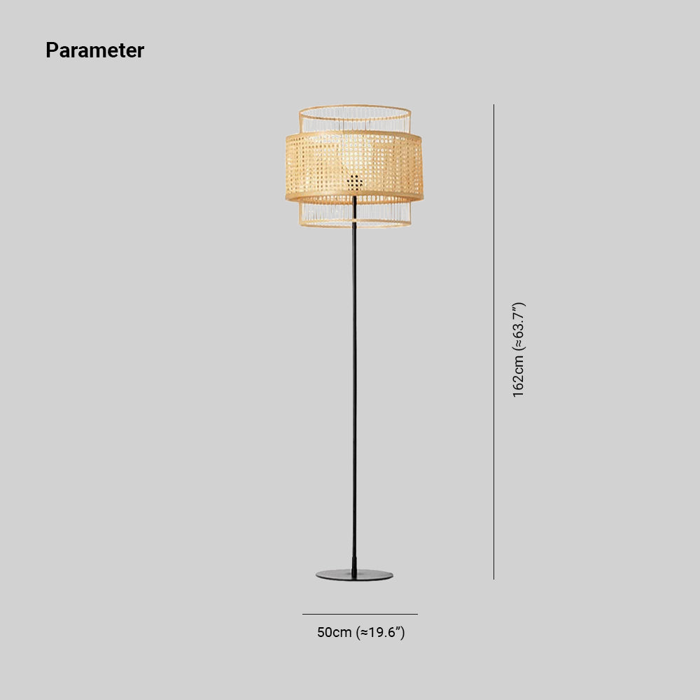 Ritta Naturale LED Lampada da Terra Rattan Soggiorno/Camera da Letto