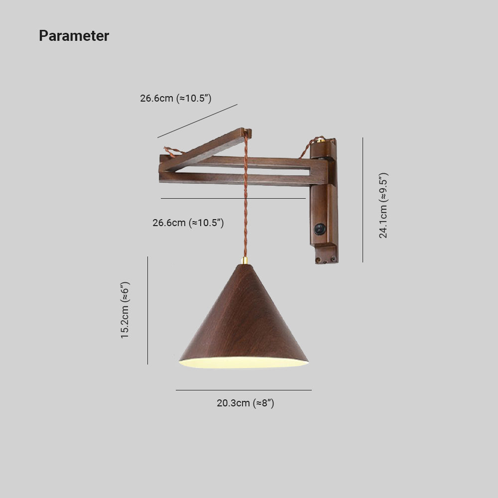 Muto Vintage LED Applique Legno/Metallo Legno/Noce Soggiorno
