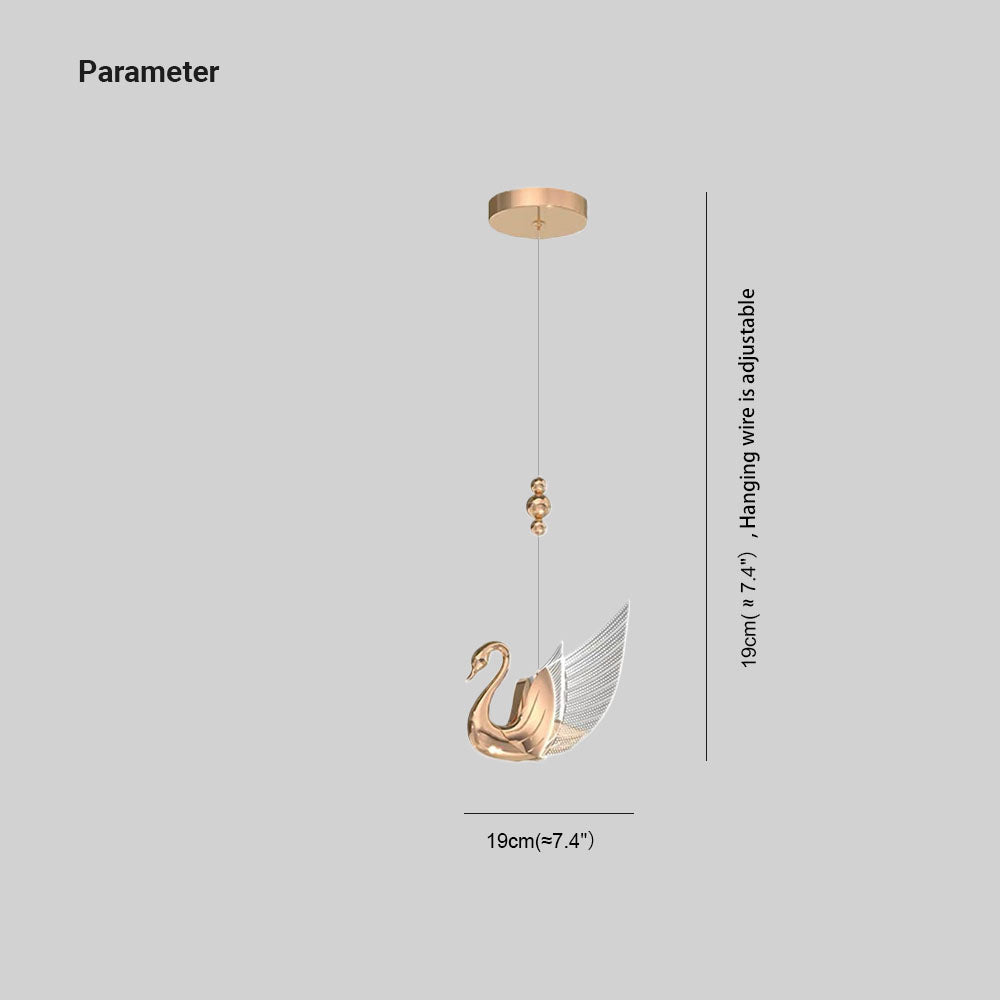 Arisha Moderno LED Creativo Cigno Lampade a Sospensione 2 Colori Metallo Acrilico Camera da Letto