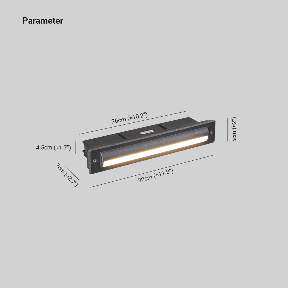 Ray Moderno Rettangolare Lineare Metallo Lampade da Esterno Giardino