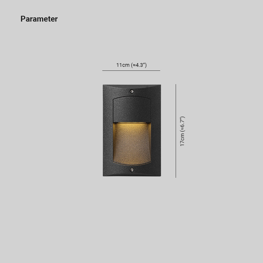 Ray Moderno Rettangolare Superficie Metallo Lampade da Esterno Balcone