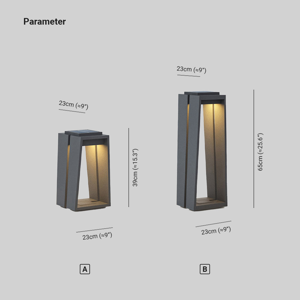 Ray Minimalista LED Cuboid Solare/Ricaricabile Lampade da Terra Esterno