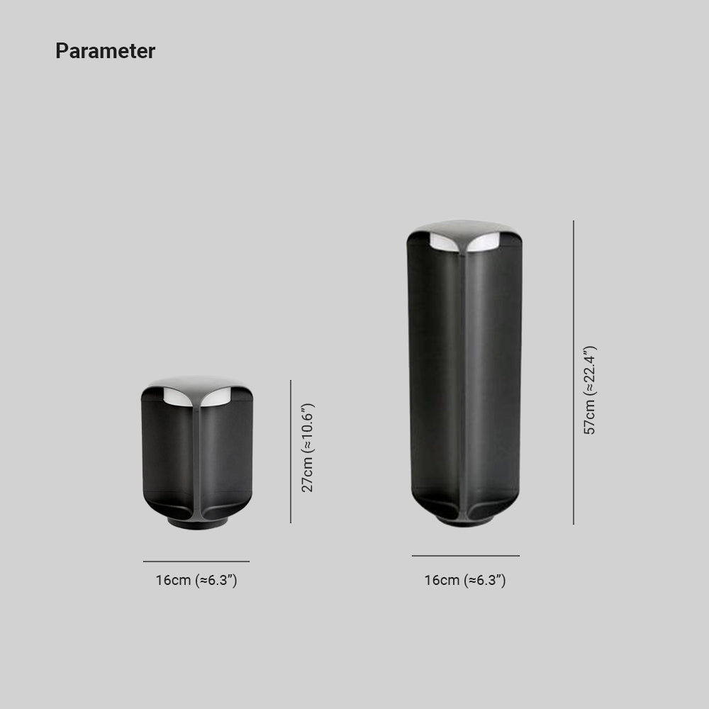 Ray Minimalista Cilindrica Metallo/Vetro Lampada da Terra Esterna