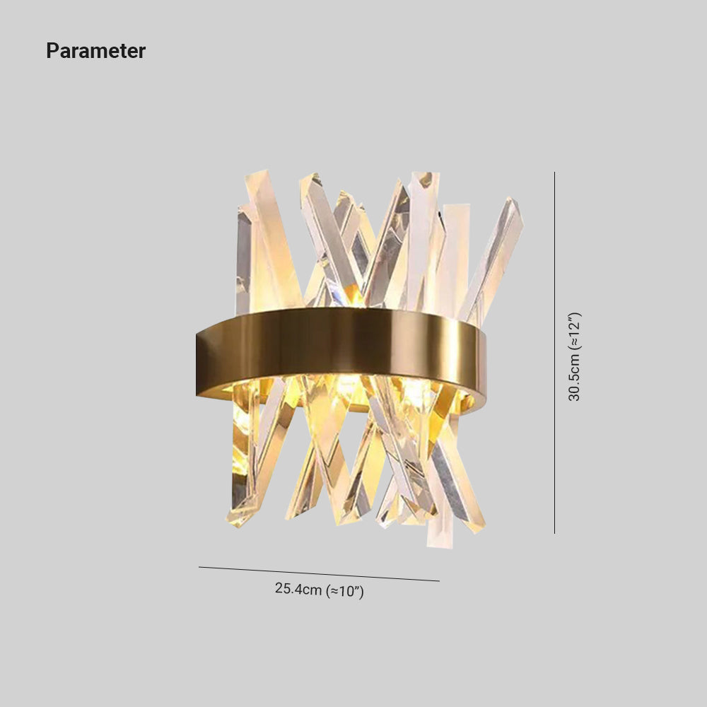 Kristy Moderni LED Applique Geometrica Decorativa Cristallo Metallo Oro Soggiorno/Camera da Letto