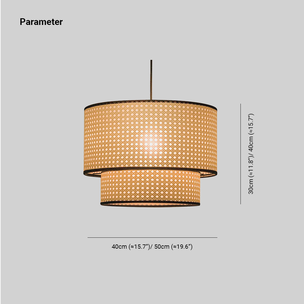Ritta Classico LED Lampade a Sospensione Doppio-Strato Cilindrico Metallo PVC Soggiorno/Camera da Letto