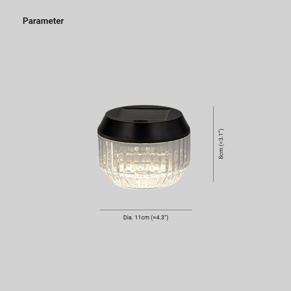Ray Lampade da Tavolo Esterno Rotondo LED Solare Alimentato Bianco Giardino