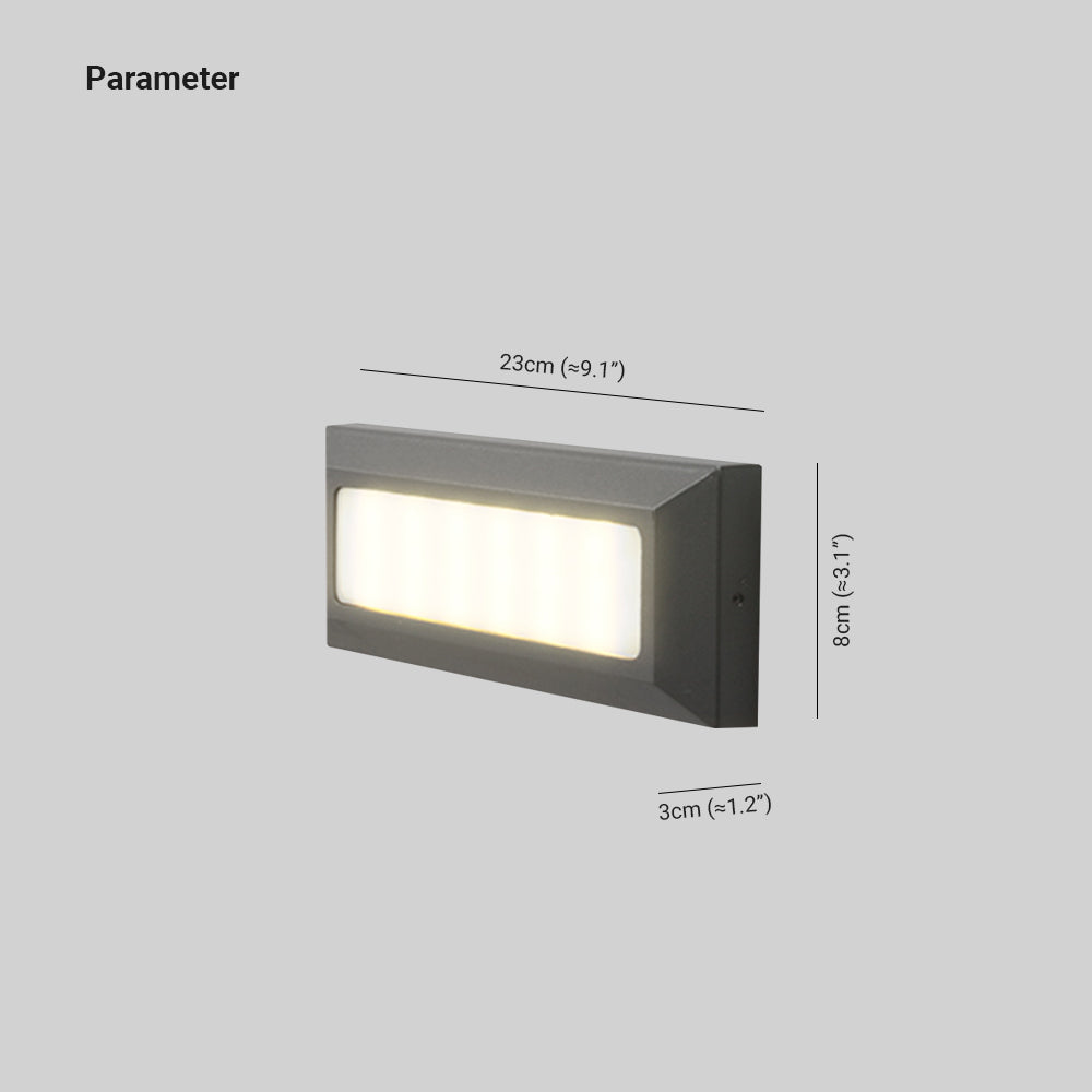 Ray Moderno Elegante Rettangolare Metallo Acrilico Lampade da Esterno Corridoio