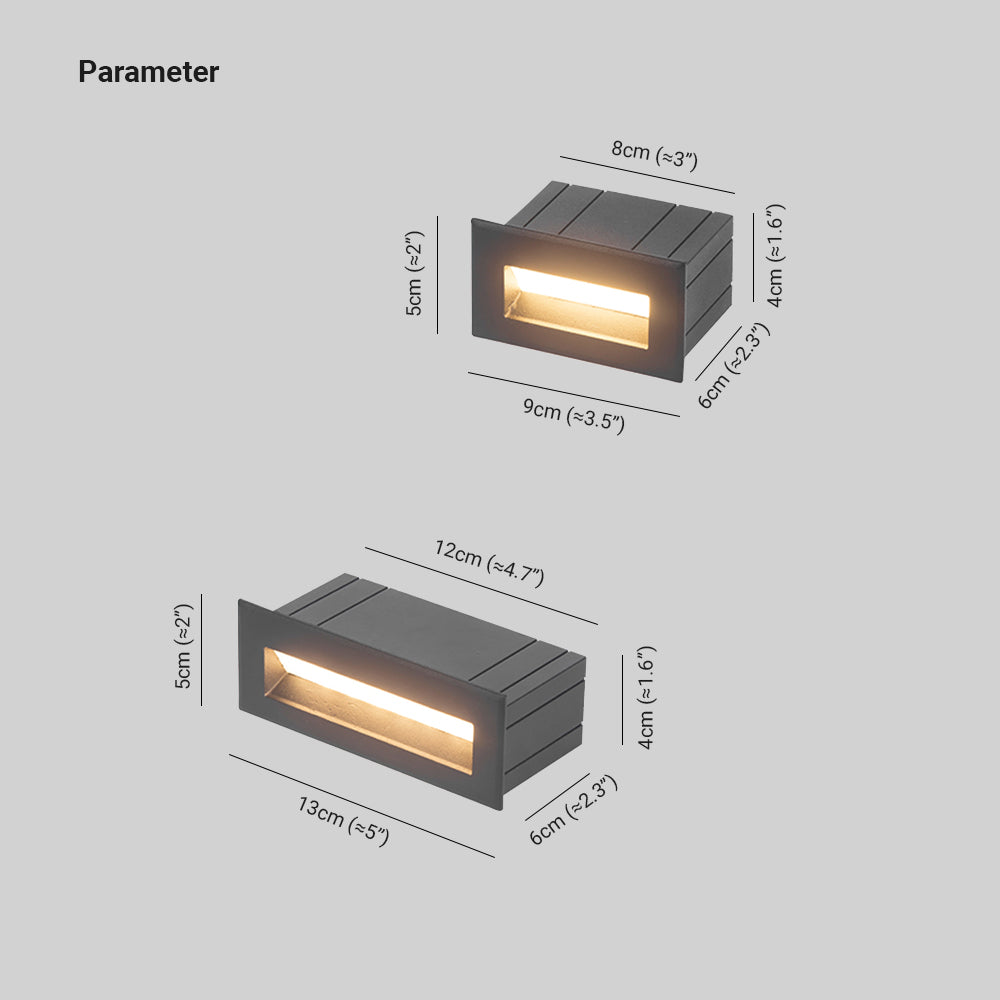 Ray Moderno Rettangolare Metallo Lampade da Esterno Corridoio