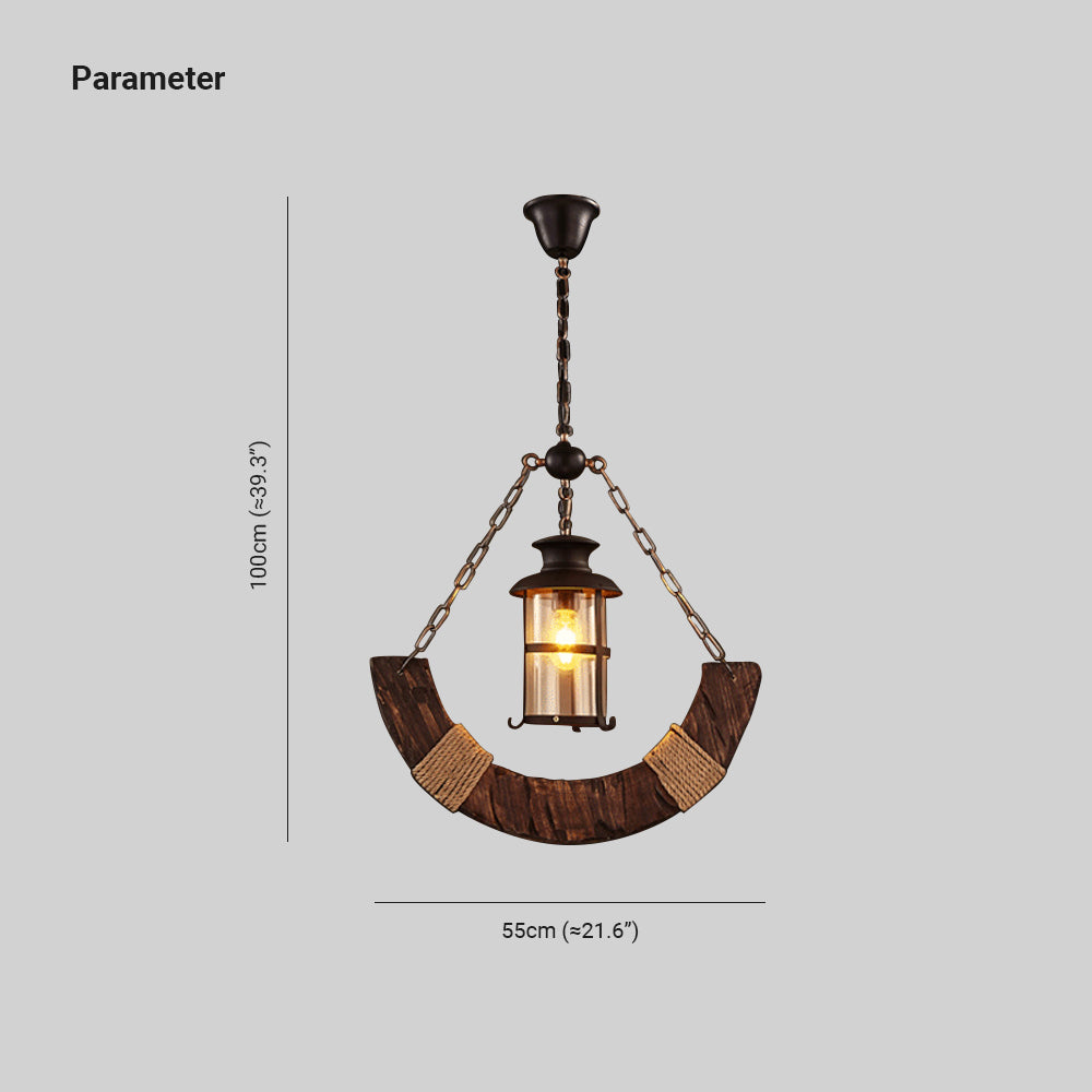 Epoch Retro Rustico LED Lampade a Sospensione Metallo Legno Soggiorno/Camera da Letto/Cucina