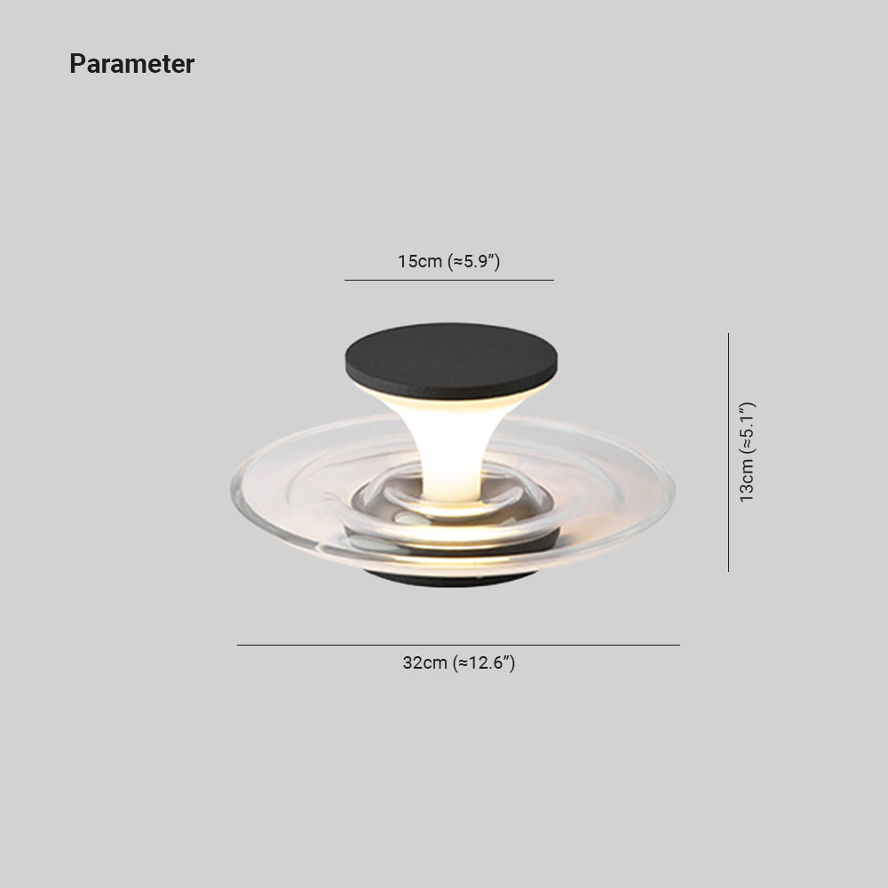 Ray Moderno Rotondo Metallo Acrilico Solare Piscina Lampade da Esterno