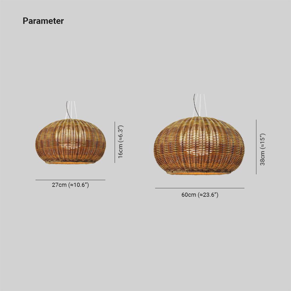 Ray Retro Lanterna Bambù/Acrilico Lampade a Sospensione Esterno