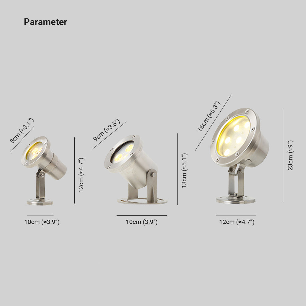 Ray Moderno Argento Campana Lampade da Esterno Giardino