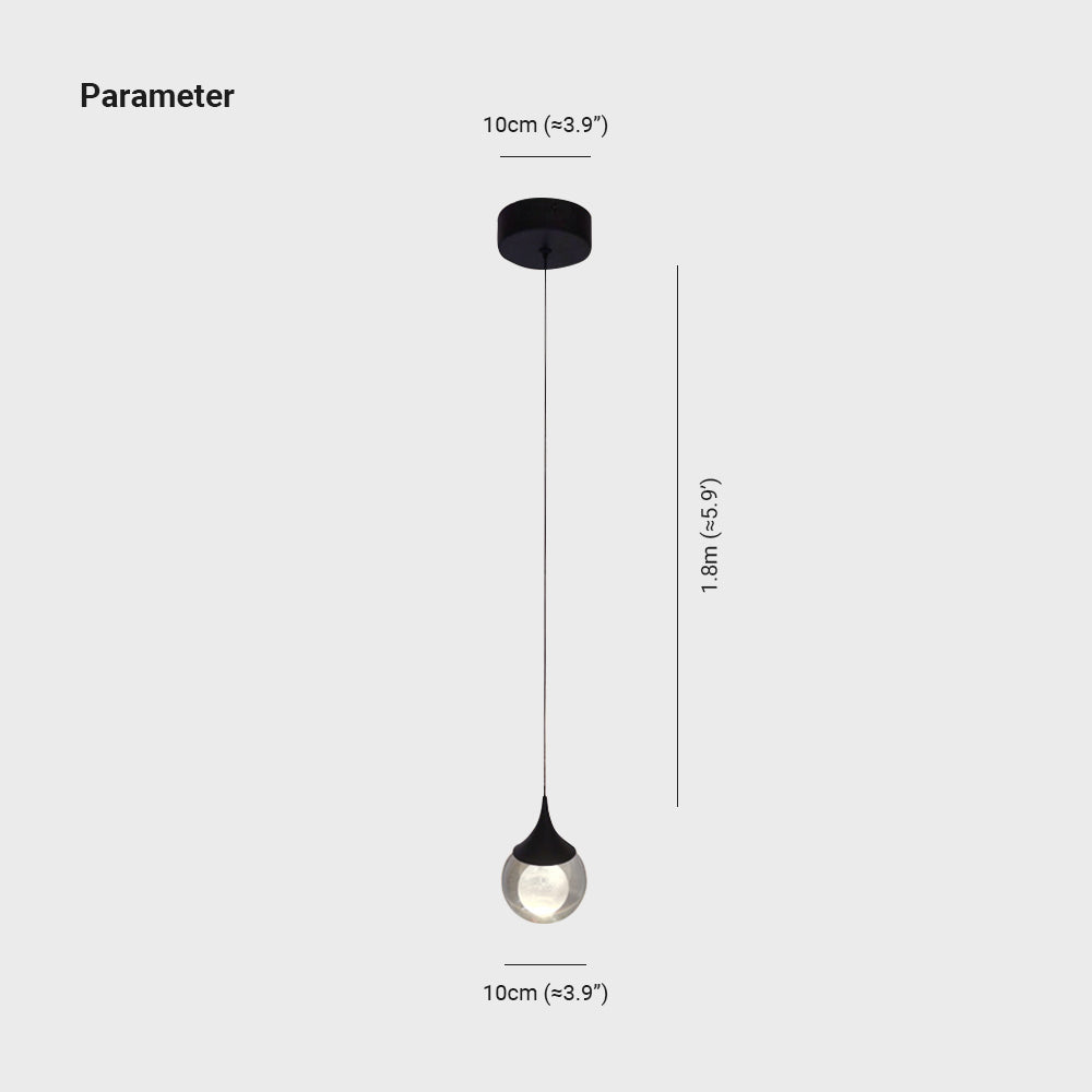 Aria Minimalista LED Speciale Luna Lampade a Sospensione Metallo Cristallo Trasparente Nero Soggiorno/Camera da Letto