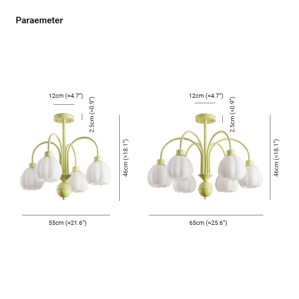Arisha Moderno LED Decorativo Lampade a Sospensione Metallo Vetro Verde Mughetto Fiori Soggiorno/Camera da Letto