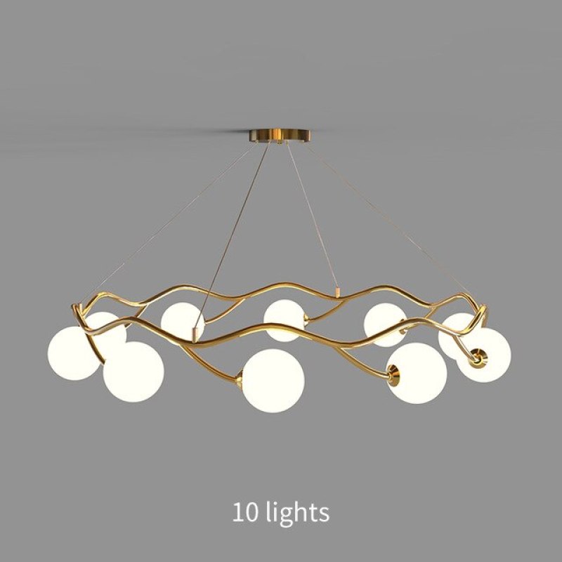 Valentina Moderno LED Elegante Lampada a Sospensione Metallo Vetro Bianco Oro Soggiorno/Camera da Letto