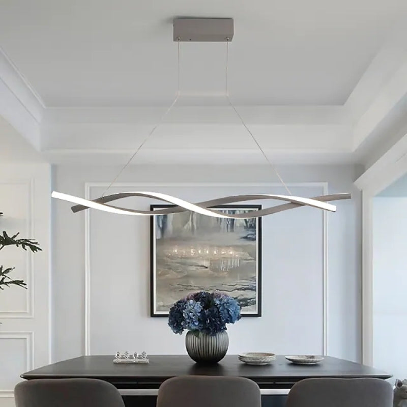 Arisha Lampada a Sospensione Metallo Nero/Grigio Curva Incrociata Moderna