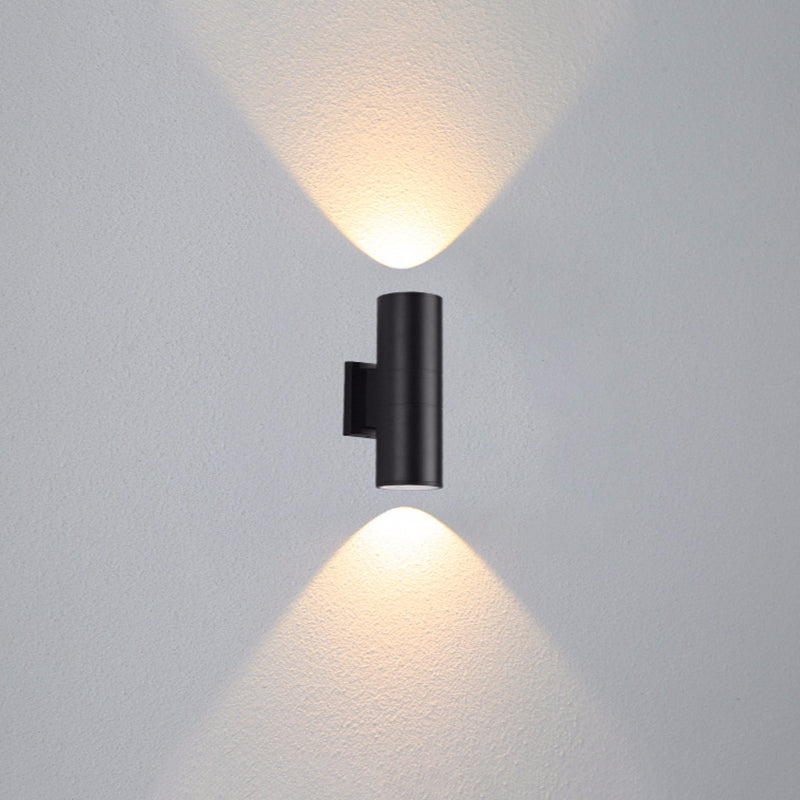 Ray Moderne LED Lampade da Esterno Metallo Nero Doppio-Luci Minimalista