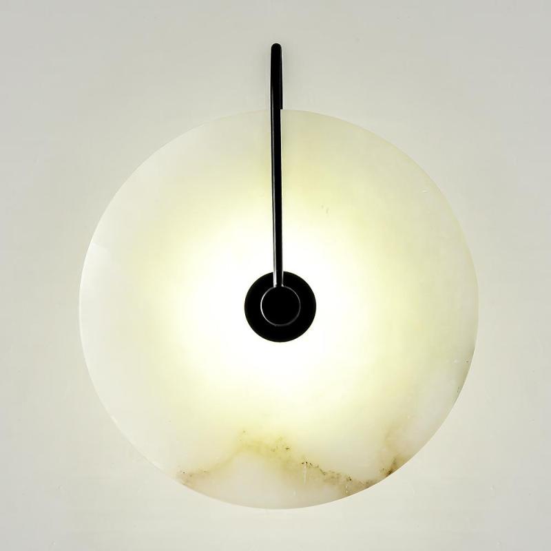 Arisha Moderno LED Applique Marmo Artificiale Metallo Oro/Nero Rotonda Comodino/Soggiorno/Camera da Letto